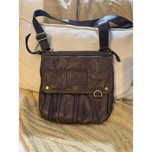 Vintage Fossil Morgan Traveler Crossbody Espresso Brown